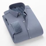 5色加绒弹力衬衫男冬季男士保暖衬衣商务休闲加厚衬衫H615-P32，男装衬衫，星座222