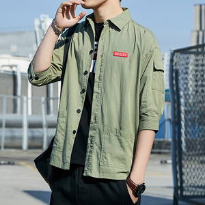 春季衬衫男士长袖韩版潮流帅气寸衫学生班服休闲衬衣纯棉港风,男装衬衫,星座222