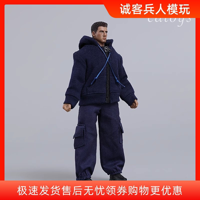 现货cdtoys cd043 1/12男兵人拉连卫衣工装裤 适合1/12包胶素体