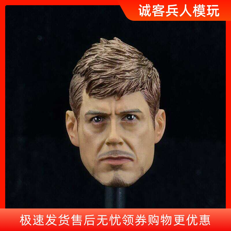 1/6男兵人头雕模型 欧美影视 钢铁侠托尼 金发版 09款 终局之战
