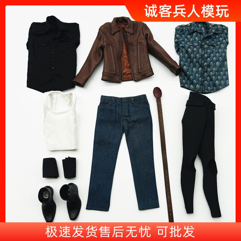 现货1/6兵人金刚狼5.0皮衣牛仔裤 衬衣T恤 衣服 皮带 配件等 非HT