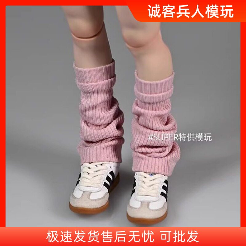 1/6比例女兵人偶针织jk袜套袜子女白色长筒小腿袜腿堆堆袜洛丽塔