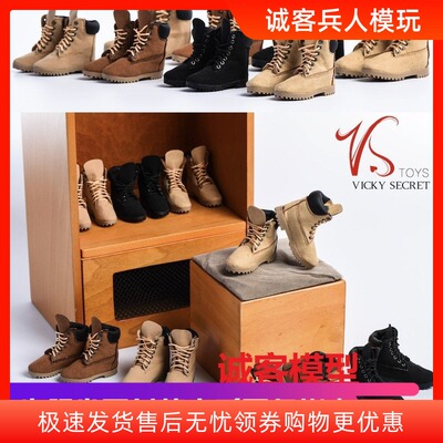VSTOYS 1/6 女兵人偶用登山靴 皮质高帮鞋 OB小布可穿内空心现货