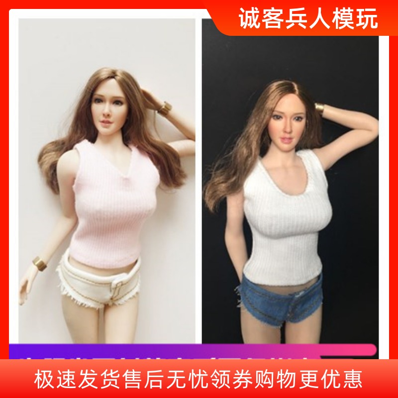 白色牛仔短裤包胶素体女兵人现货