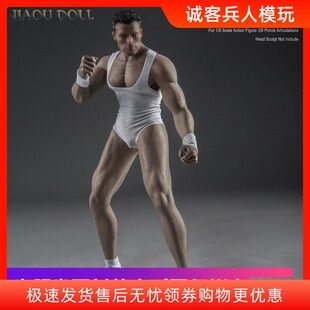 新款1/6兵人男包胶岚素体强壮体型JIAOUDOLL肌肉素体绘画人体现货
