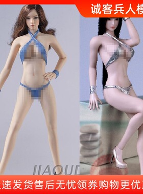 现货1/6兵人女服装 银色 蓝色比基尼 内衣 胸衣 适岚PH包胶女素体