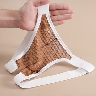 内裤男士 网纱透明透气 双丁裤头男生提臀性感个性免脱低腰丁字裤