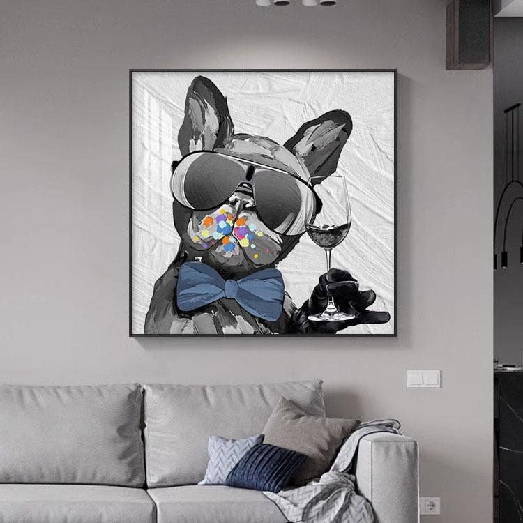 卡通装饰画客厅入户走廊晶瓷挂画玄关现代壁画潮流卧室过道艺术画图片