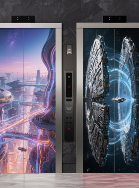 磁吸款星际穿越门装饰创意贴画入户电梯门轻奢高级感门贴一梯一户