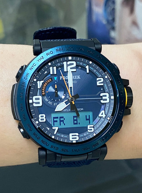 CASIO卡西欧登山表太阳能运动防水双显男手表PRG-601YB-2/3/601-1