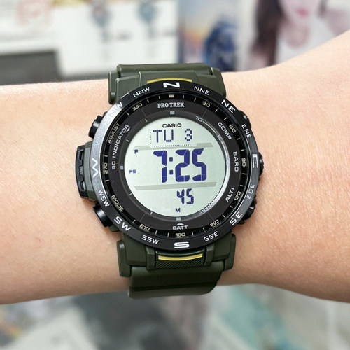 卡西欧太阳能电波户外登山男女表