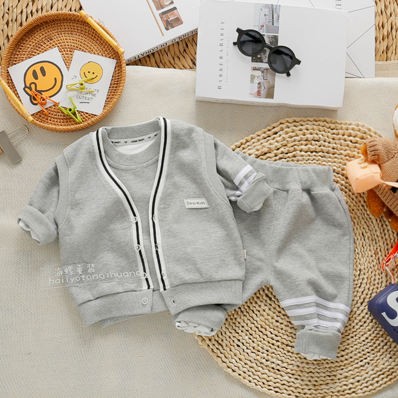 简约休闲复合棉三件套春秋学院风