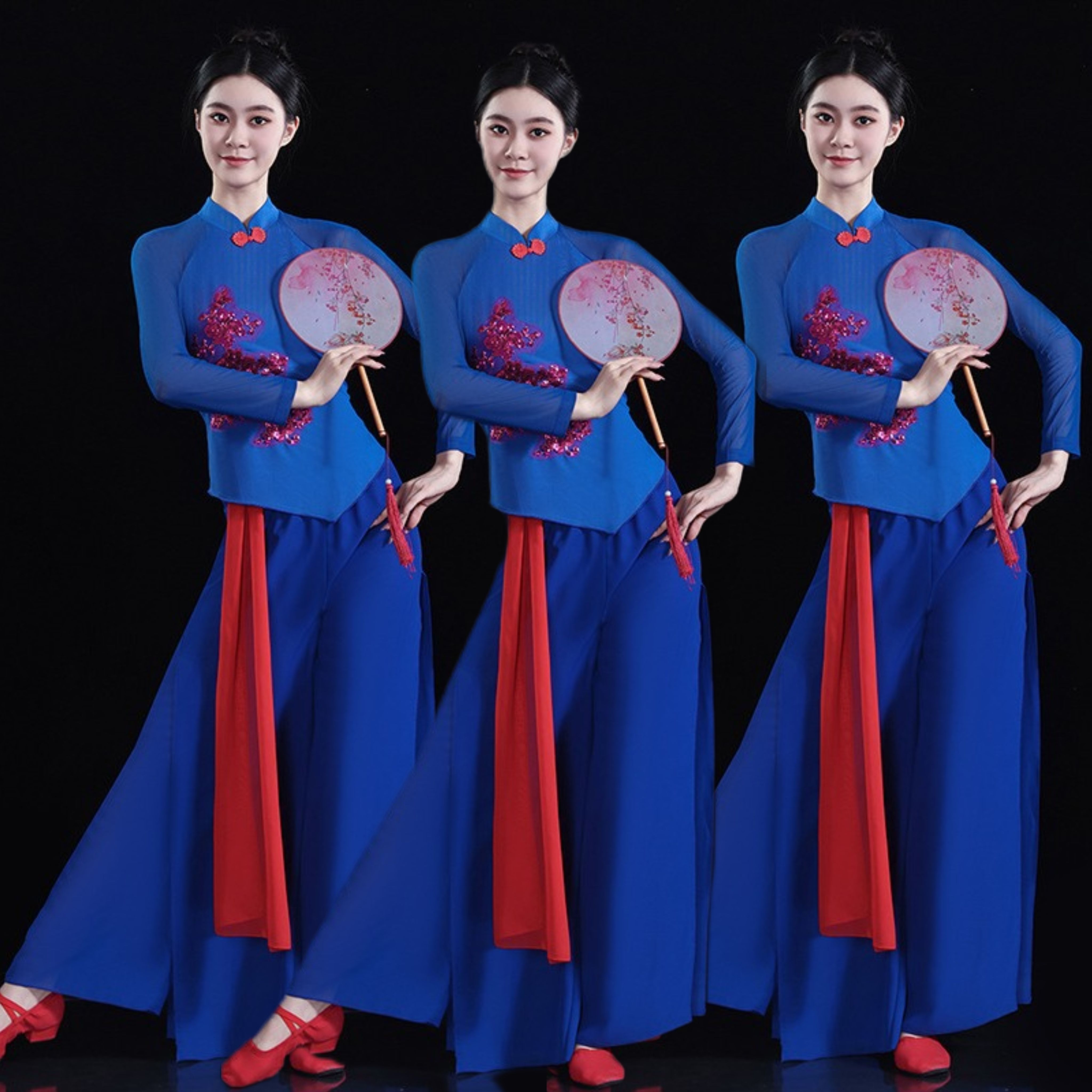 新款广场服装套装跳舞古典舞中老年民族秧歌舞蹈演出服服喜庆锣鼓