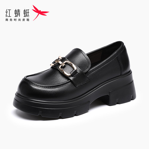 红蜻蜓平底一脚蹬春秋款女乐福鞋