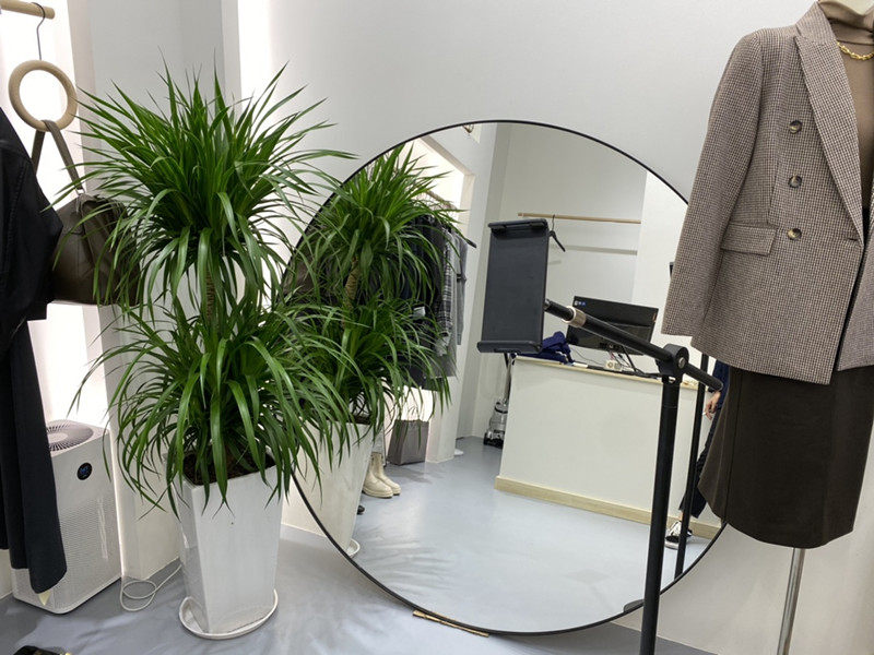 大圆镜高清定制超大圆镜金属边框镜子服装店试衣镜浴室装饰镜壁挂