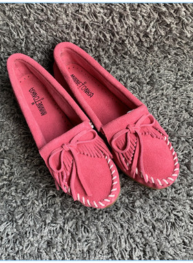 微瑕疵35~36美国购minnetonka moccasin Kilty流苏豆豆平底鞋