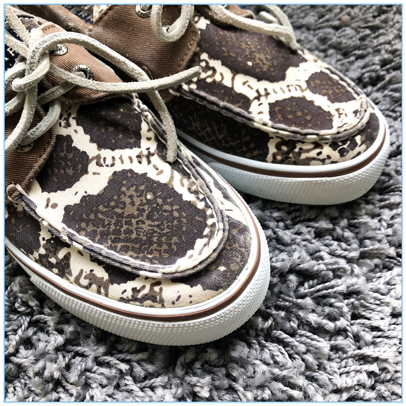 美国购sperry蜥蜴纹印花帆布鞋