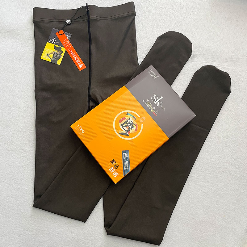 SK正品1100D春秋薄款透肤光腿神器打底裤袜 美腿黑钻假透肉连裤袜