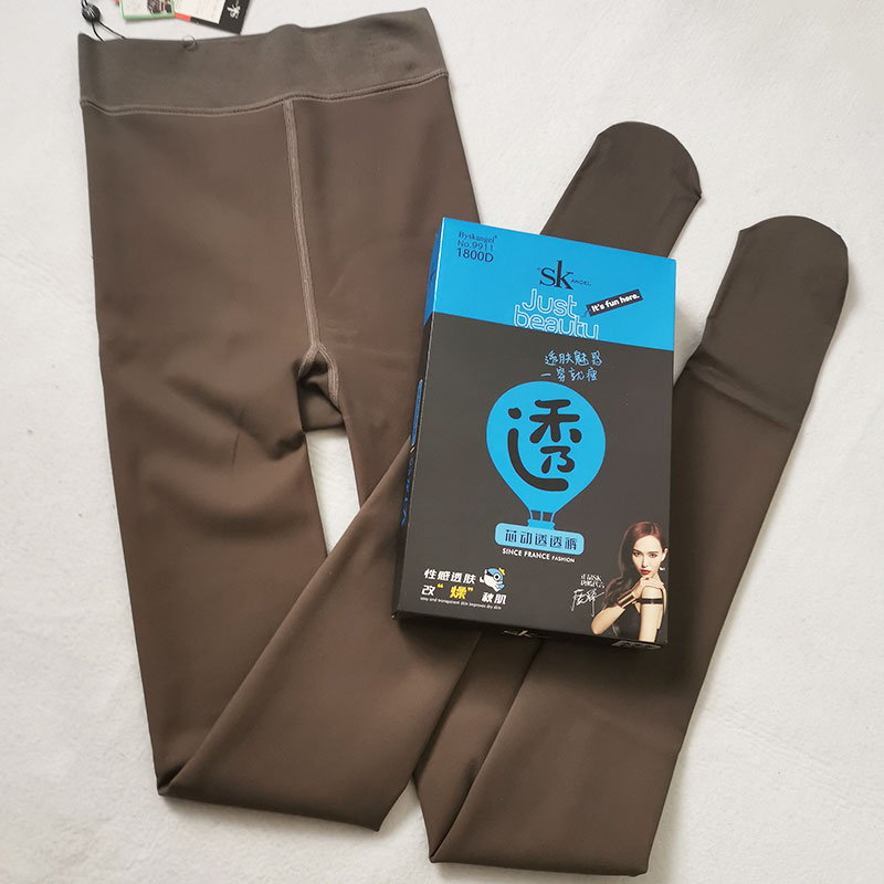 春秋新款磨毛一体透肤连裤袜