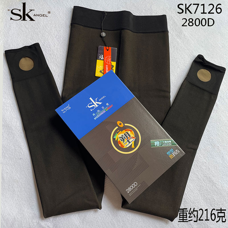 SK加绒透肤连裤袜黑透肤