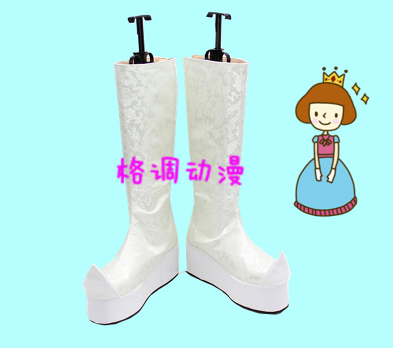 B8812 万用白色绸缎织锦古装靴男女古风汉服cos鞋