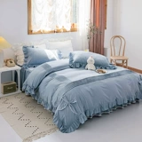 Корейский цветной хлопковый наряд маленькой принцессы, комплект, хлопковое покрывало, пододеяльник, простыня, 4 предмета, простой и элегантный дизайн