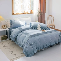 Корейский цветной хлопковый наряд маленькой принцессы, комплект, хлопковое покрывало, пододеяльник, простыня, 4 предмета, простой и элегантный дизайн