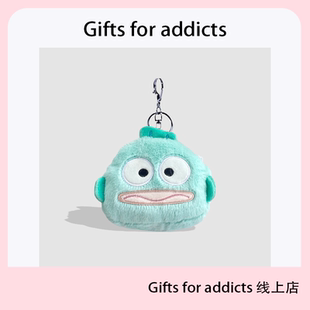 日系呆呆鱼卡通毛绒零钱包学生硬币耳机收纳包 addicts Gifts for