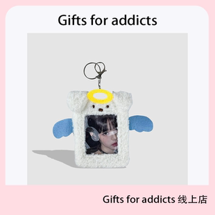 Gifts addicts可爱天使与恶魔毛绒卡套韩国拍立得咕卡挂件女 for