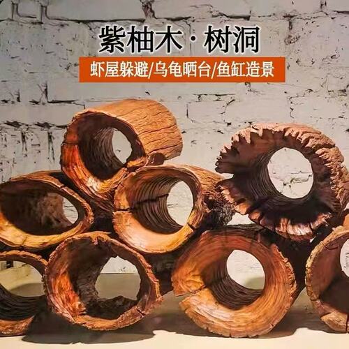 鱼乐 中小型沉木 躲避洞 异形鱼鼠鱼三湖 爬宠龟晒台天然紫柚树洞