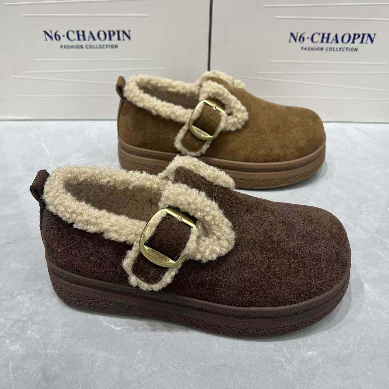 加绒勃肯鞋女2025新款冬季保暖平底毛毛鞋子百搭休闲鞋羊反绒纯色,女鞋,勃肯鞋/软木鞋,淘宝优惠券,粉丝福利购,淘宝优惠卷