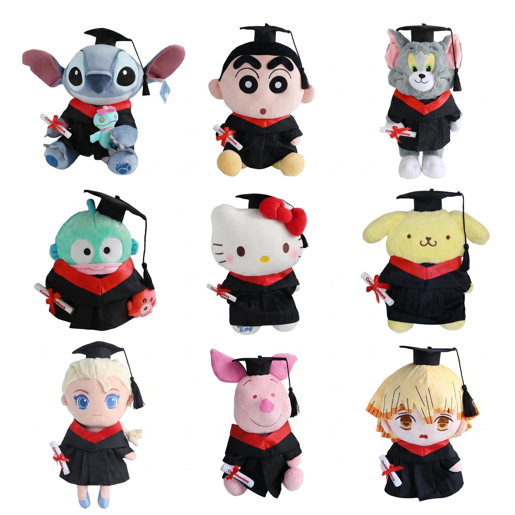 毕业公仔卡通学士服帽毕业熊娃娃玩偶博士帽幼儿园大学定制多款