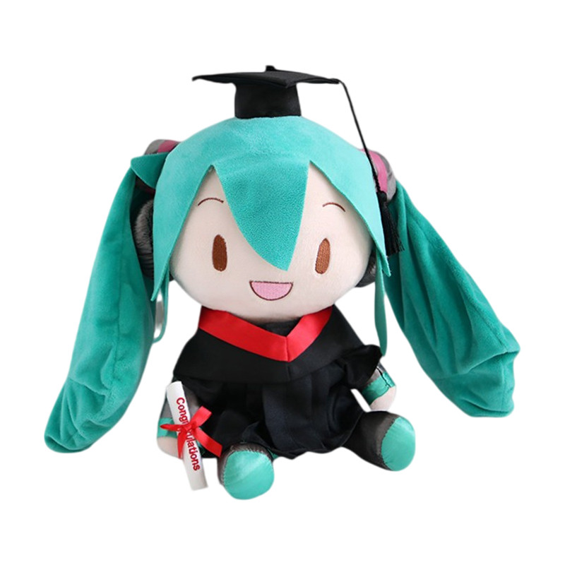 毕业公仔学士服玩偶硕士服博士帽玩偶大学畢業礼物绣字初音定制