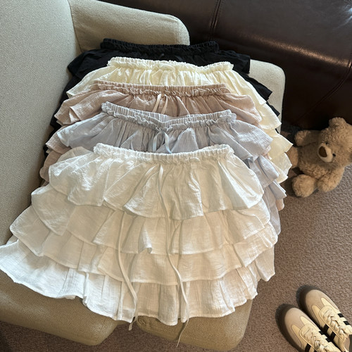 甜美风松紧腰蛋糕半身短裙优品质