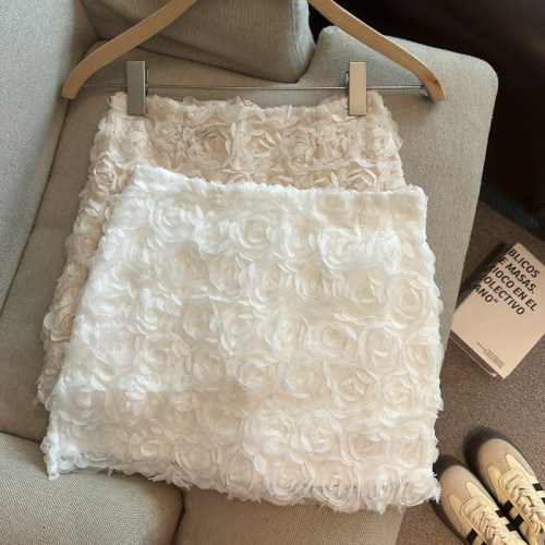 性感立体花朵包臀半身短裙优品质
