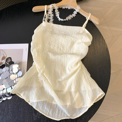 褶皱别致漂亮吊带背心小衫优品质