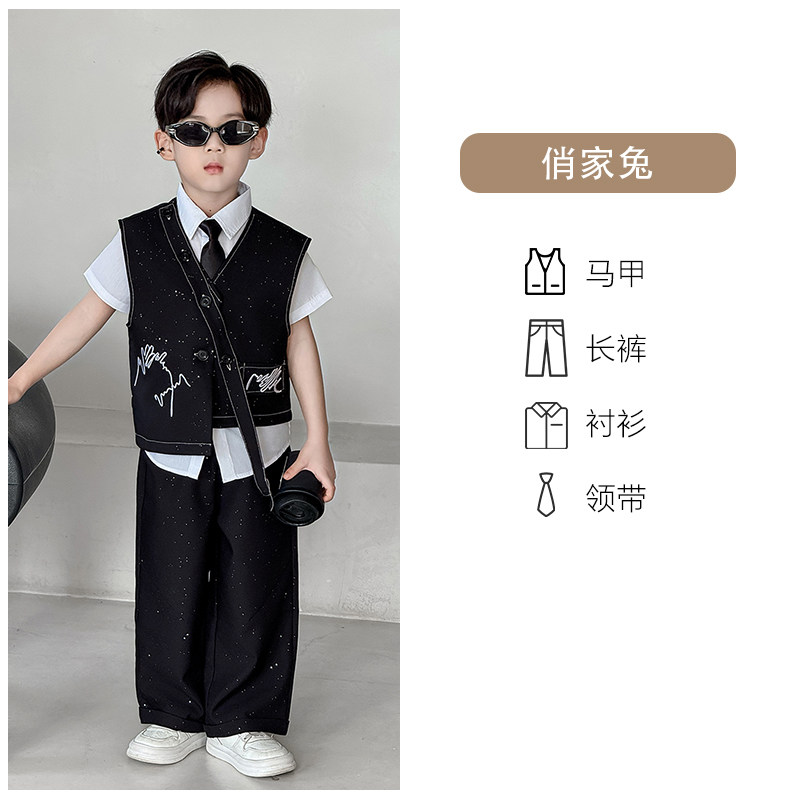 thumbnail for Boys' suits, high-end boys, young host dresses, spring and autumn children's birthdays, piano competition costumes