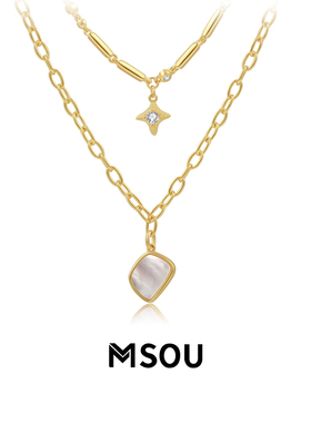 MSOU母贝项链星月系列纯银新款