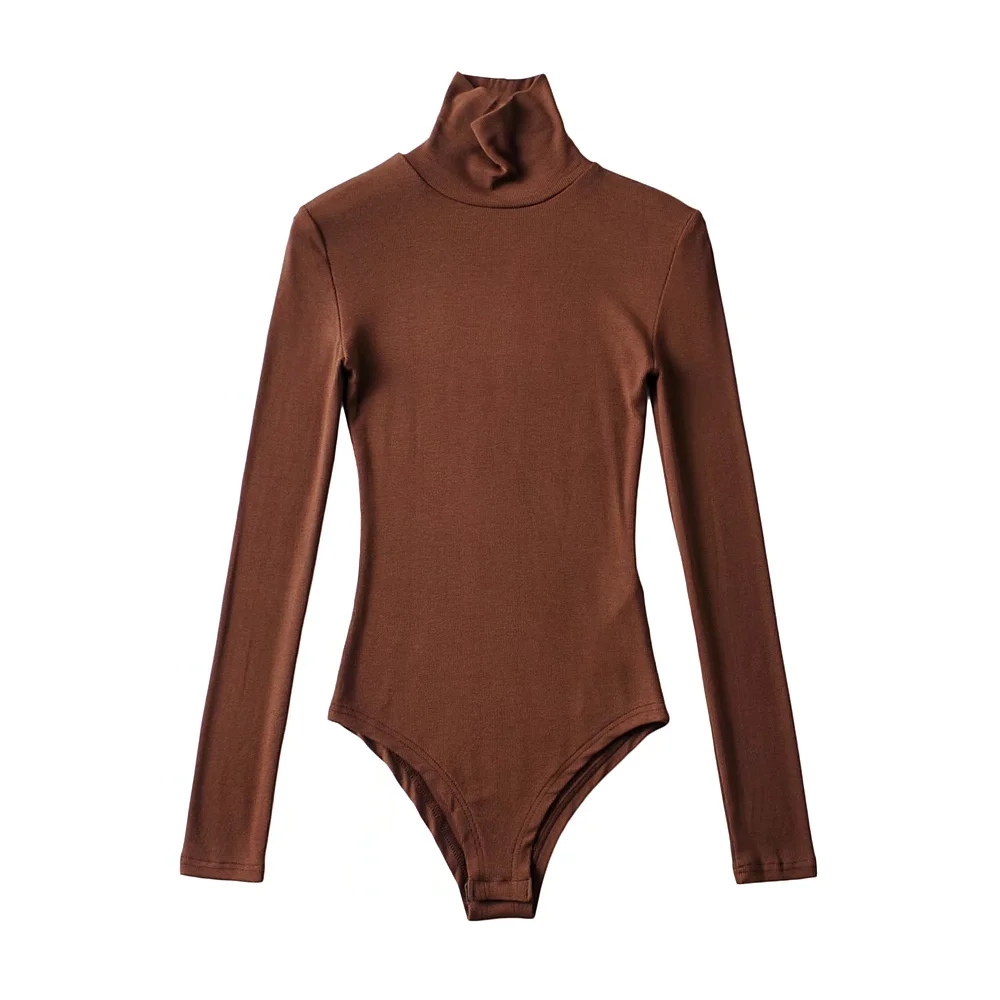 长袖欧美连体弹力修身连裆女T恤