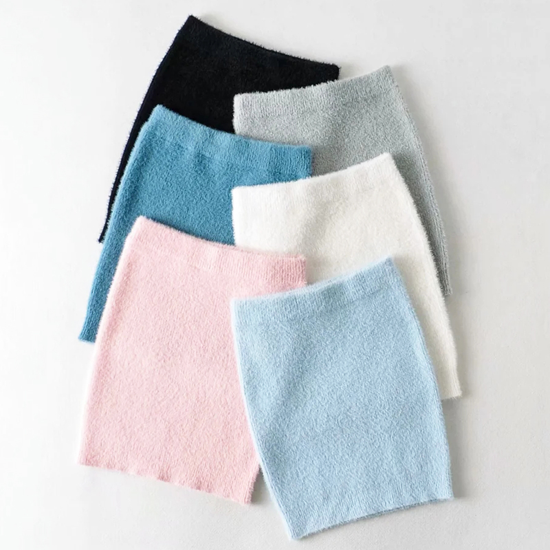 秋冬新品薄款水貂修身风短裙子