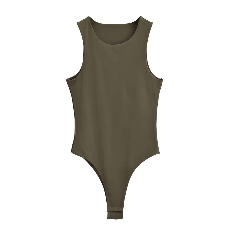 圆领无袖连裆连体欧美新品女背心