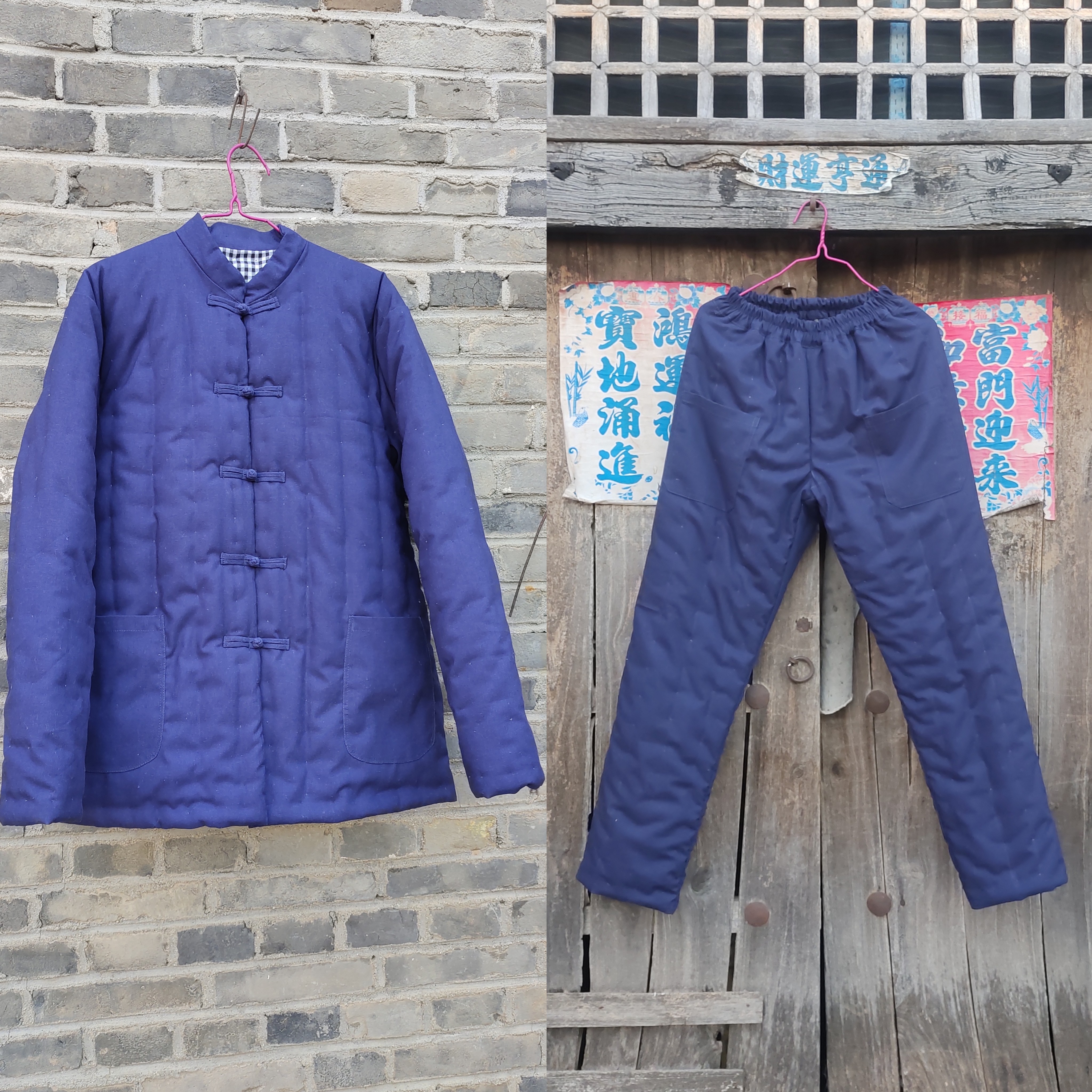 冬季纯手工老棉衣套装女加厚保暖棉服国潮高端轻便舒适棉袄棉裤男