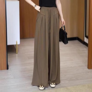 宽松显瘦垂坠感妈妈直筒长裤 清仓捡漏 薄款 休闲冰丝阔腿裤 女夏季