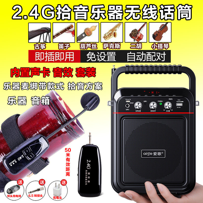 二胡神器小提琴萨克斯笛子无线蓝牙扩音器乐器专用户外便携式音箱