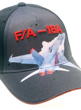 美国订单男女士黑色棒球帽户外FA18飞机纪念帽时尚青年款