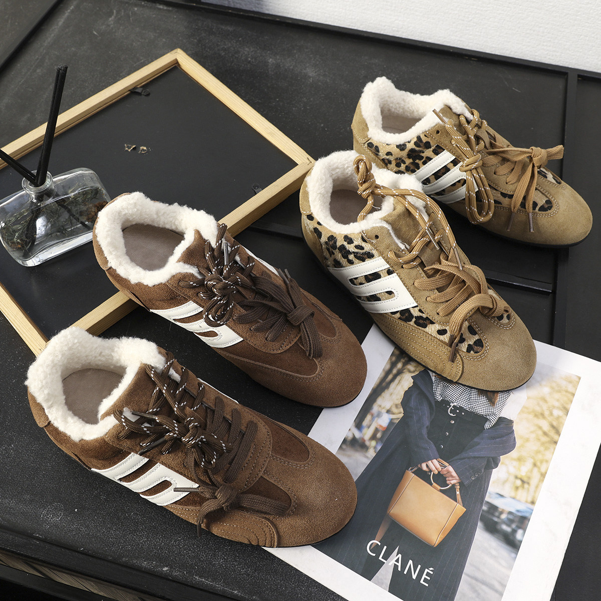 华子家 复古豹纹内增高德训鞋女冬季软底加绒运动休闲阿甘鞋45699,女鞋,德训鞋,淘宝优惠券,粉丝福利购,淘宝优惠卷
