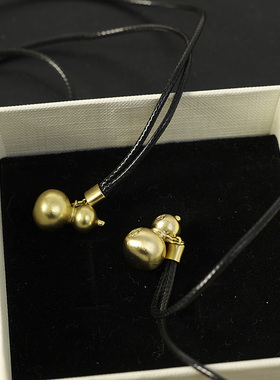 新中式金色葫芦项链吊坠锁骨链