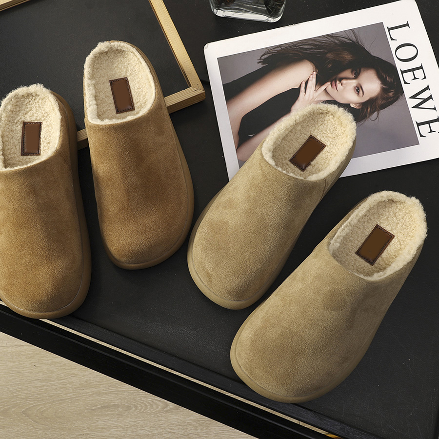 包头勃肯鞋内增高厚底加绒半拖鞋