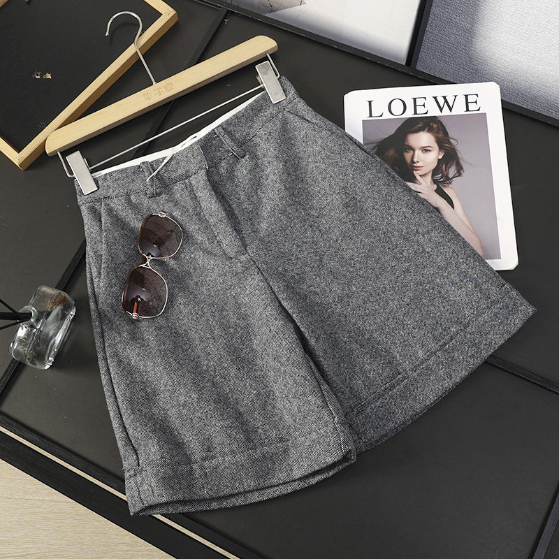 华子家 羊毛混纺西装短裤女2026春季新款休闲直筒中裤五分裤45967,女装/女士精品,休闲裤,淘宝优惠券,粉丝福利购,淘宝优惠卷