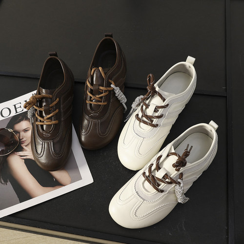 德训鞋女内增高真皮阿甘鞋休闲鞋